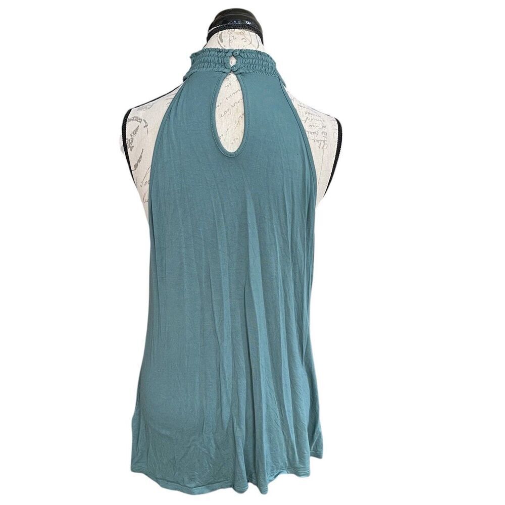 Cable & Gauge Womens Blouse Size Medium Teal Halter Neck Boho Summer Bohemian - Picture 4 of 16